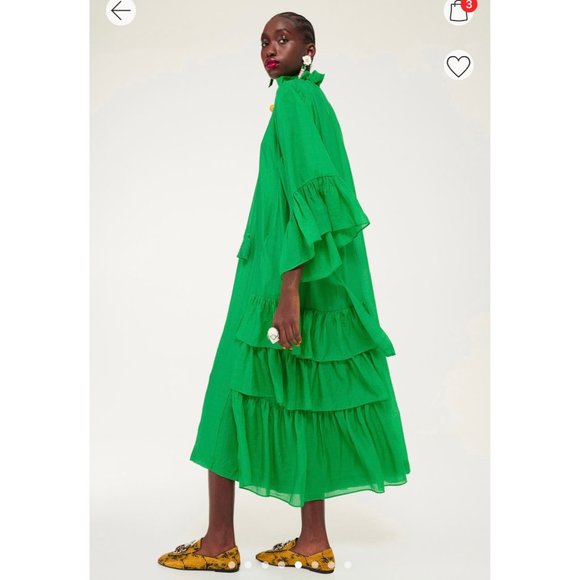 ON HOLD FOR @asharp7143 Green Flounced Dress - Picture 3 of 8